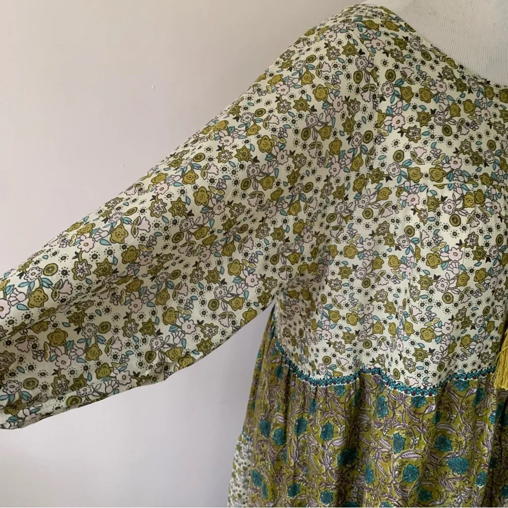 Natural Life cotton floral multicolor printed maxi oversized Boho dress size S - Picture 9 of 13